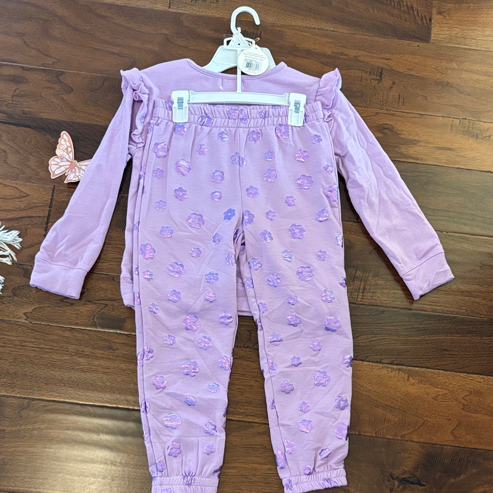 btween Purple Fox Sweatshirt and pants Set - Picture 3 of 5